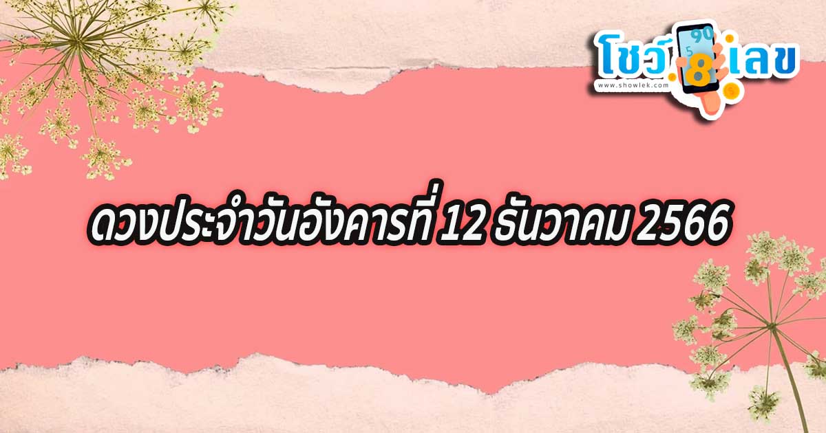 ดูดวงวันนี้ ดวงประจำวันอังคารที่ 12 ธันวาคม 2566 เลขเด่น สีมงคล การงาน การเงิน ความรัก สุขภาพ เช็กเลย!