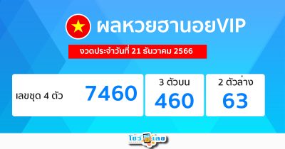 ผลหวยฮานอยVIP 21/12/66-"Hanoi VIP lottery results"