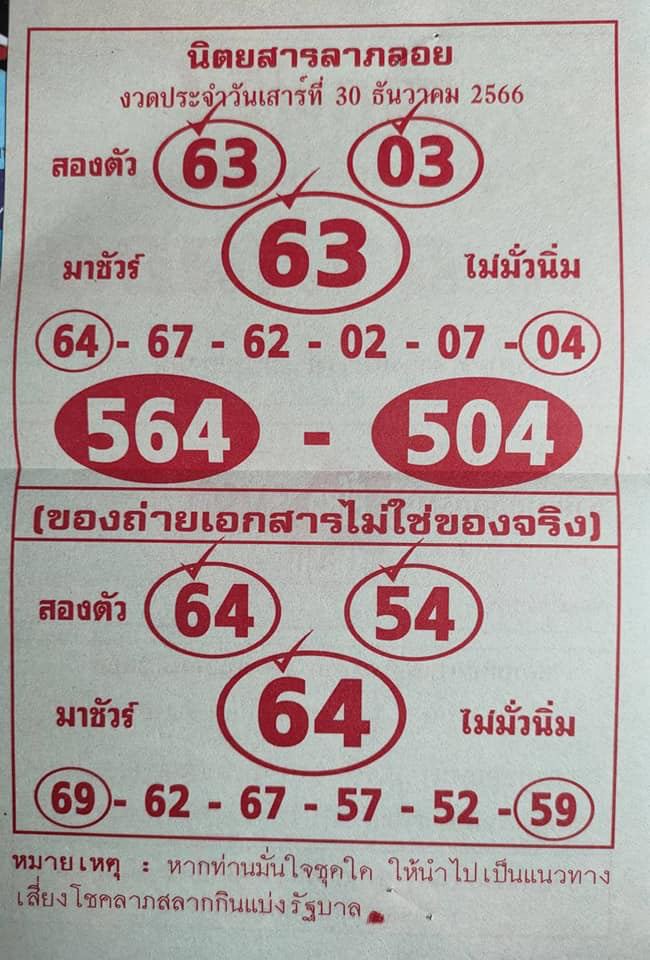 นิตยสารลาภลอย 30 12 66-"Laploi Magazine 30 12 66"