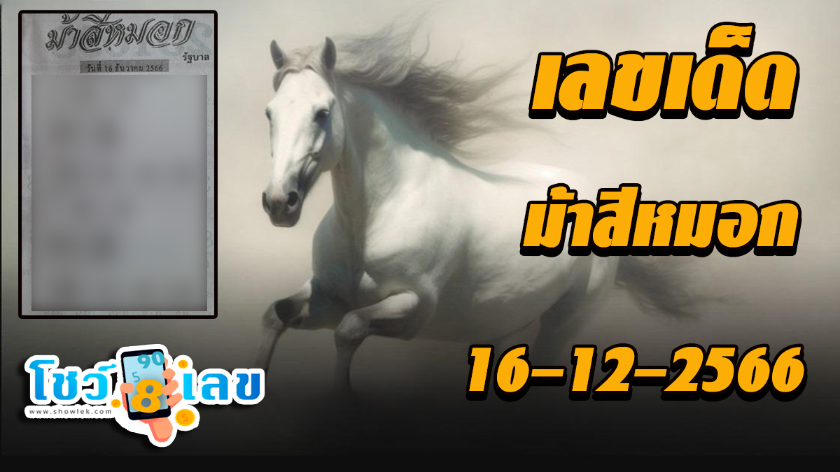 เลขม้าสีหมอก งวดวันที่ 16 ธันวาคม 2566 คอหวยห้ามพลาดส่องเลขเด็ด 2ตัว 3ตัว แนวทางแม่นๆรีบจดด่วน !!!