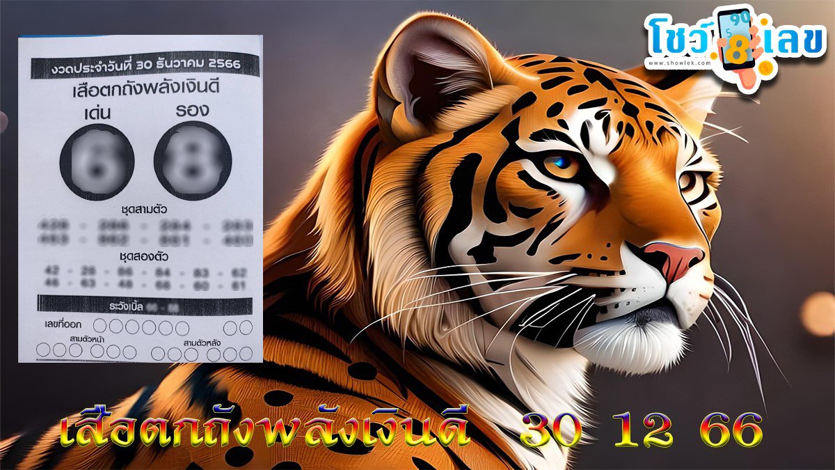 เสือตกถังพลังเงินดี  30 12 66  แนวทางหวย เลขเด็ด ดูฟรีได้ที่นี่ก่อนใคร !!