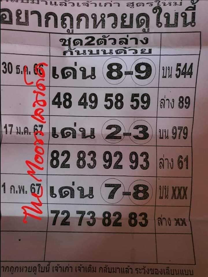 อยากถูกหวยดูใบนี้ 1 02 67 -"Want to win the lottery? Look at this ticket 1 02 67"