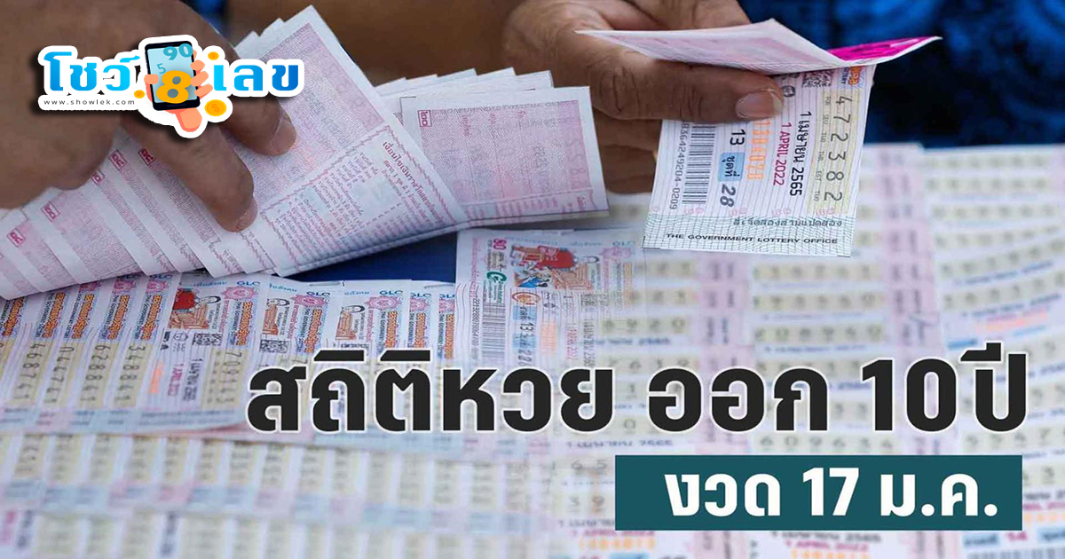 เปิดสถิติหวย งวด 17 ม.ค. ย้อนหลัง 10 ปี ลุ้นรวยงวดแรกของปี เอาฤกษ์เอาชัย