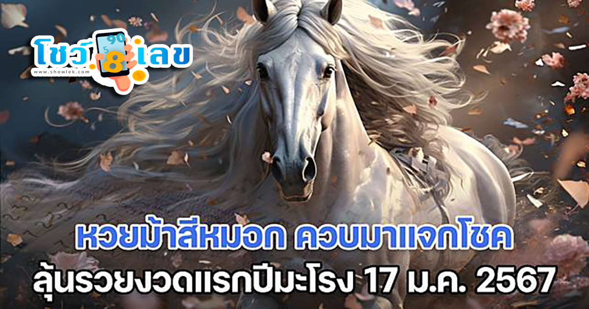 เลขม้าสีหมอก 17 01 67 คอหวยห้ามพลาดส่องเลขเด็ด 2ตัว 3ตัว แนวทางแม่น ๆ รีบจดด่วน !!!
