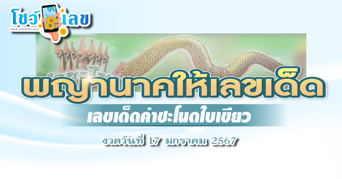 คอหวยห้ามพลาดส่องเลขเด็ด คำชะโนดใบเขียว 17 01 67 แนวทางแม่นๆ แนวทางหวยรัฐบาลไทย รีบจดด่วน
