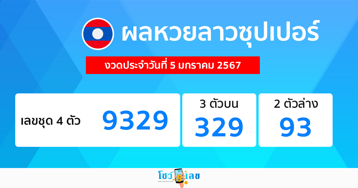 ผลหวยลาวซุปเปอร์ 5/1/2567 -"Lao Super lottery results 5-1-2567"