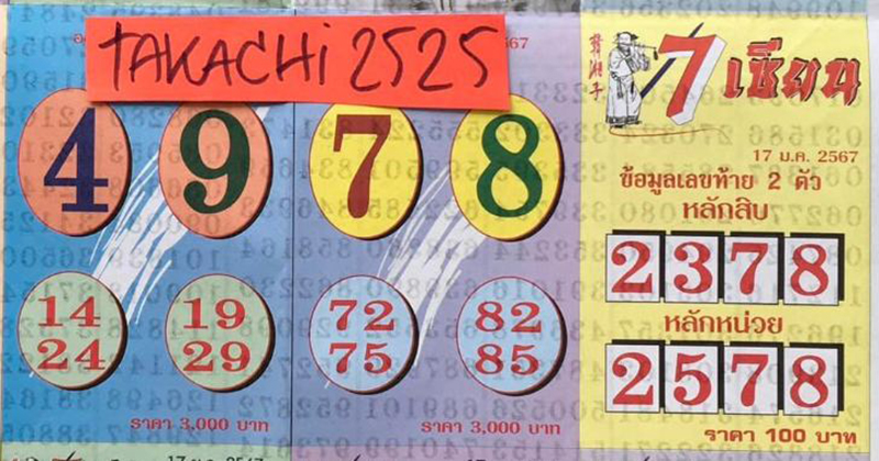เลข 7 เซียน 17 01 67 - "Number 7 Master 17 01 67"