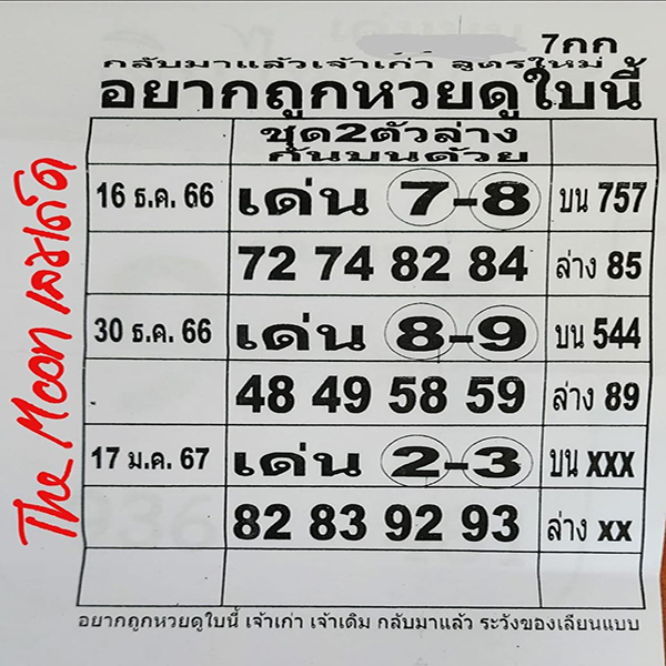อยากถูกหวยดูใบนี้ 17 01 67-"Want to win the lottery Look at this ticket"
