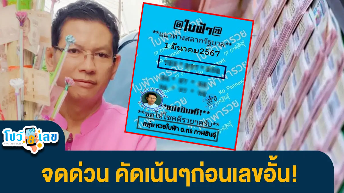 เลขใบฟ้า 1 3 67 แนวทางซื้อหวยไทยงวดนี้มีเลขอะไรบ้าง รีบตามด่วน ให้โชคอย่างต่อเนื่องกับแนวทางหวย!!