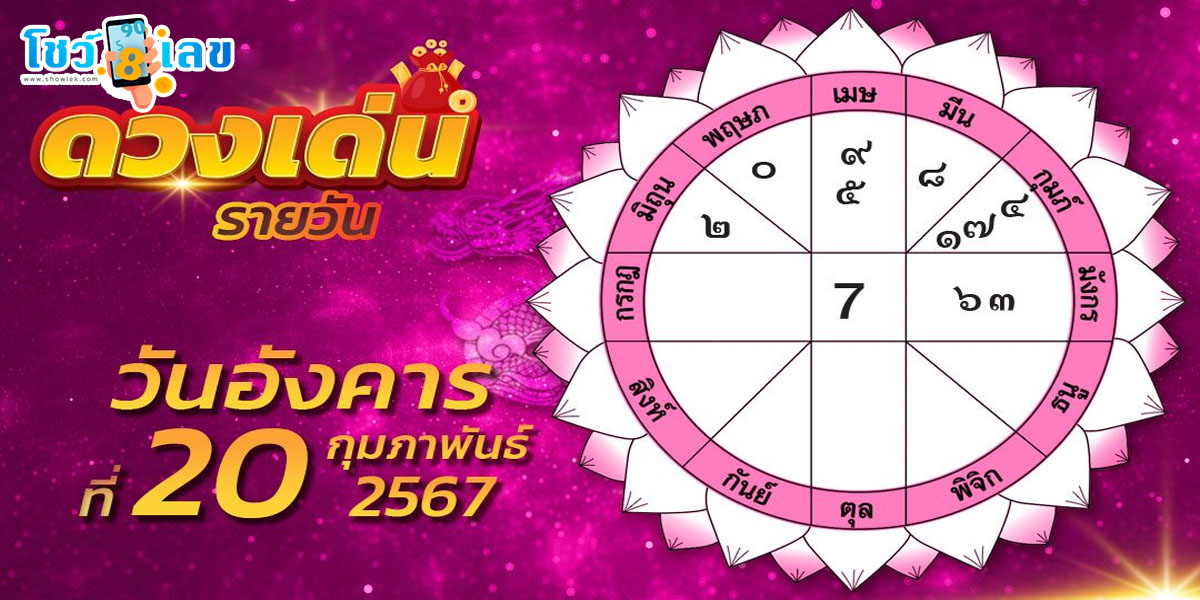 ดูดวงรายวัน 20/2/67 ดูดวงประจำวันอังคาร ที่ 20/2/2567  การเงิน การงาน ความรัก เช็กได้ที่นี่เลย!!