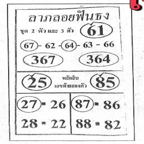 ลาภลอยฟันธง 1 3 67-"Show famous lottery numbers""