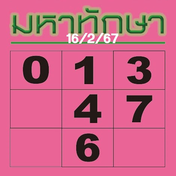เลขมหาทักษา 16 2 67-"Mahathaksa number"