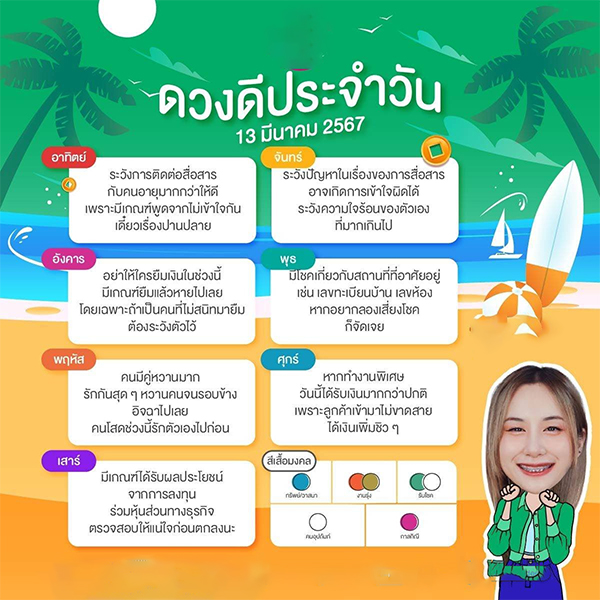 ดูดวงรายวัน 13/03/67 -"Daily horoscope"