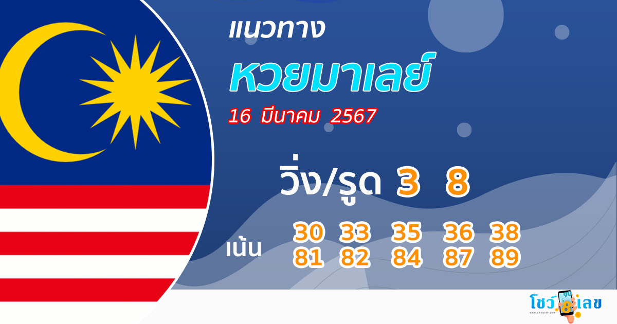 แนวทางหวยมาเลย์ 16/03/67 - "Guidelines for the Malaysian lottery today"