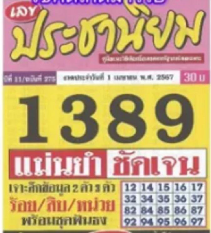 เลขประชานิยม 1 4 67-"Populist number"