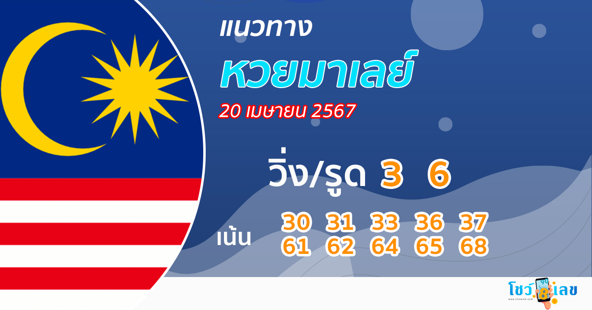 แนวทางหวยมาเลย์ 20/04/67-''Malaysian lottery guidelines 20/04/67''