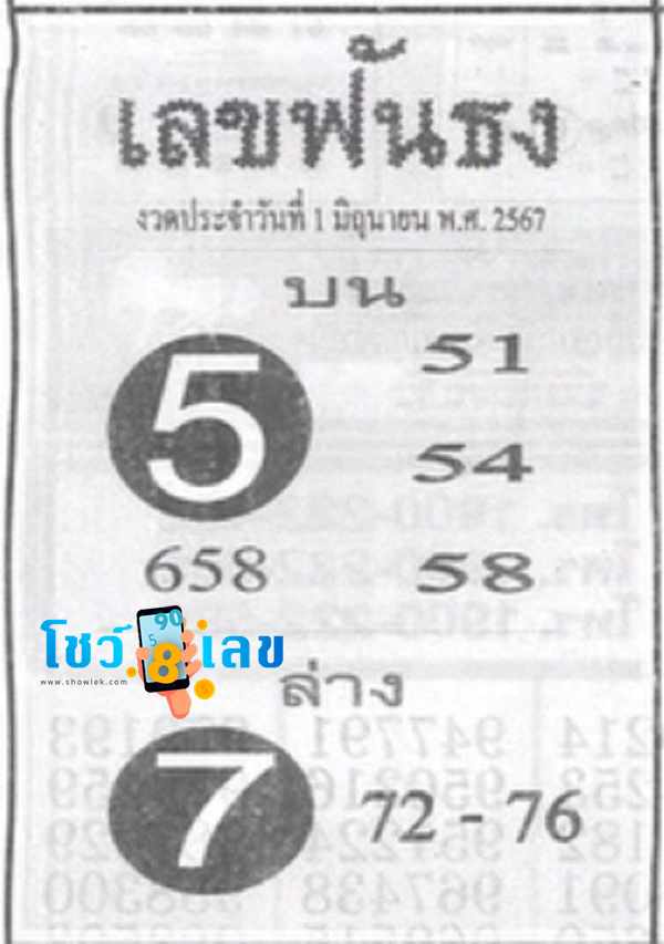 เลขฟันธง 1 6 67 -"The best number in the world"