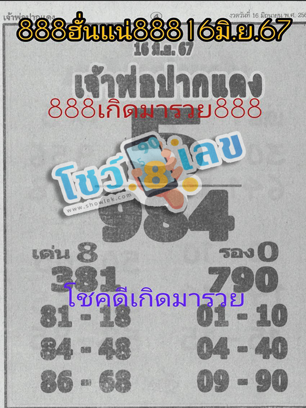 เจ้าพ่อปากแดง 16 6 67 -"The red-lipped godfather 16 6 67"