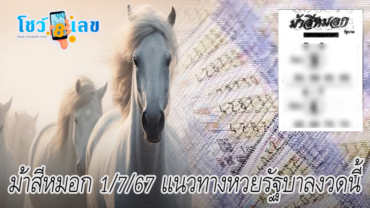 ม้าสีหมอก 1 7 67 เลขเด่นหวยดังสุดแม่น คอหวยไม่ควรพลาด แนวทางแทงหวยรัฐบาลไทย