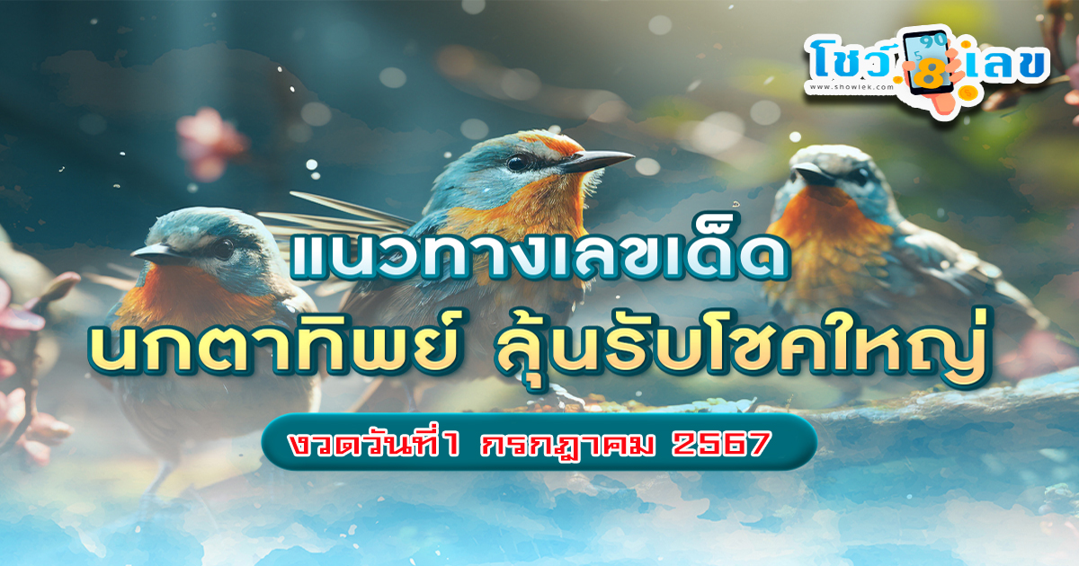ปล่อยออกมาแล้ว เลขเด็ดนกตาทิพย์ งวดวันที่ 1 กรกฎาคม 2567 กับแนวทางหวยรัฐบาลไทย คอหวยไม่ควรพลาด !! ไปดูกันเลย