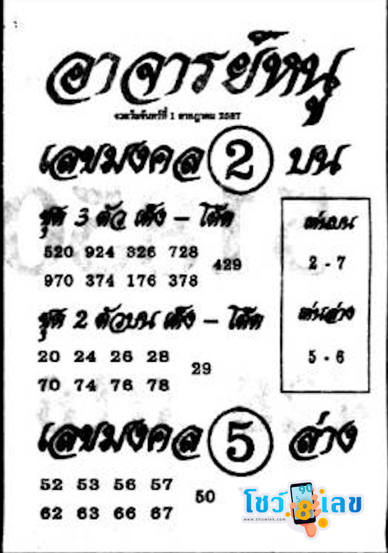 เลขอาจารย์หนู 1 7 67-"Teacher Nu's number 1 7 67"