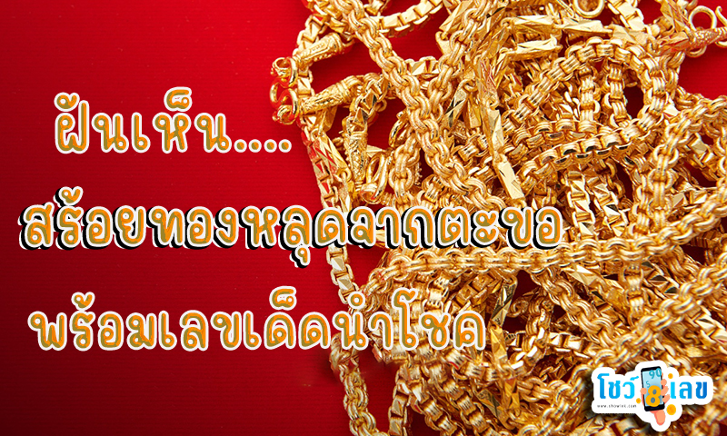 ฝันว่าสร้อยข้อมือหลุด จาก ตะขอ -"Dreamed that the bracelet fell off the hook"