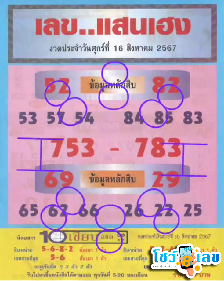 เลขแสนเฮง 16 8 67 -"Saen Heng number 16 8 67"