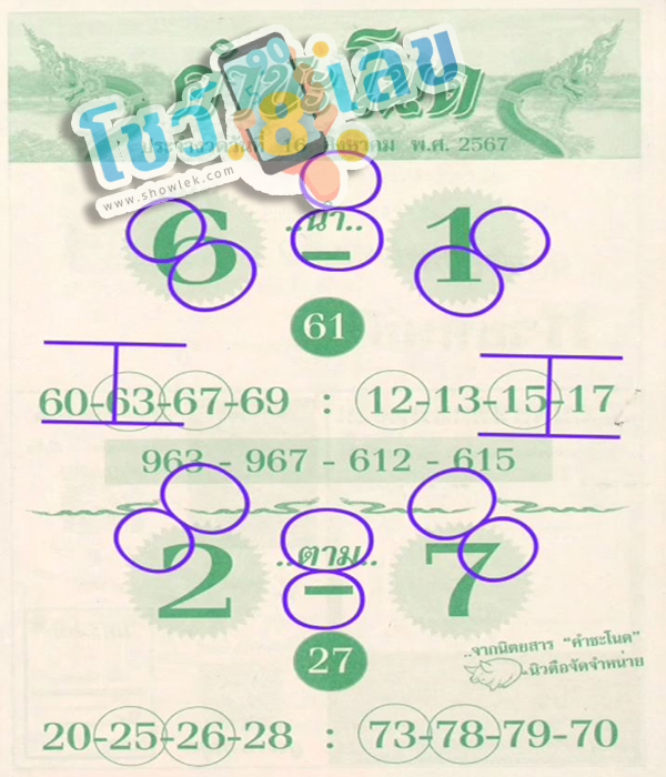 เลขคำชะโนด 16 8 67 -"Khamchanot number 16 8 67"