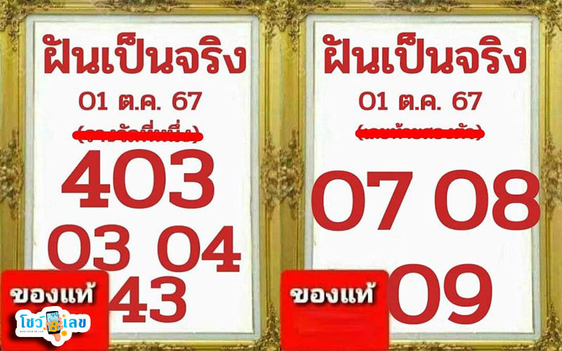 ฝันเป็นจริง 1 10 67-''Dreams come true 1 10 67''