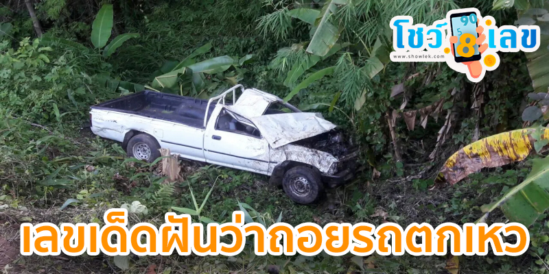 ฝันว่าขับรถตกเหว แต่ไม่เป็นไร -"I dreamed that I drove my car into a ravine, but I was fine."