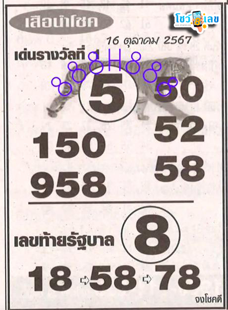 เลขเสือนำโชค 16 10 67 - "Lucky tiger numbers 16 10 67"