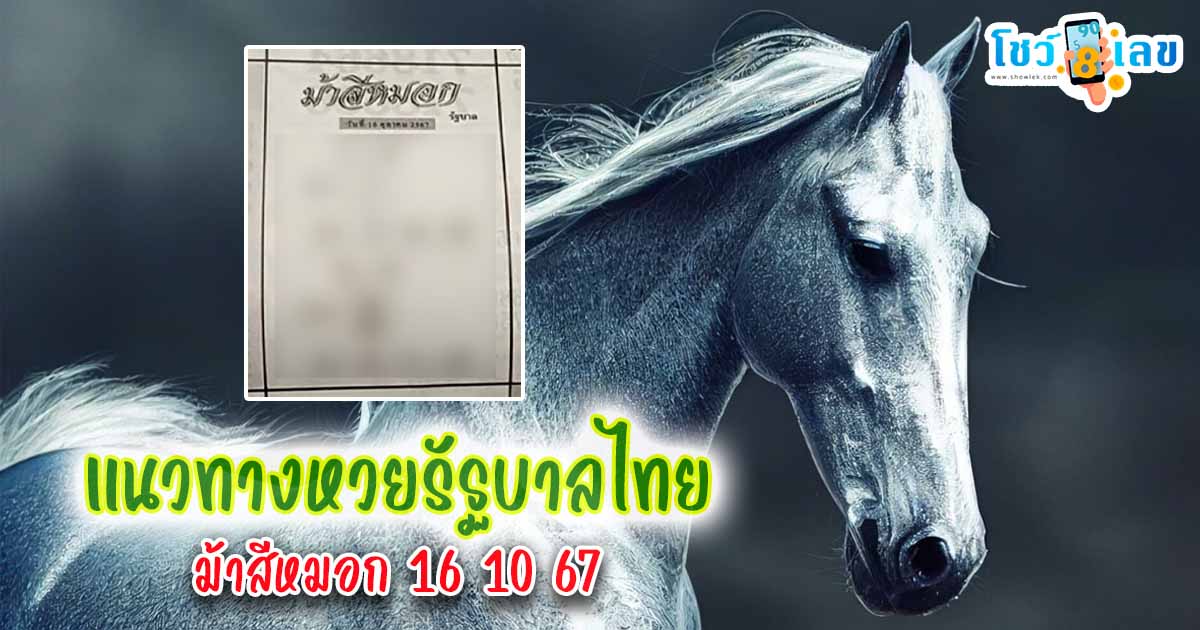 ม้าสีหมอก 16 10 67 แนวทางหวยรัฐบาลไทย !! ติดตามเลขเด็ด เเม่นๆ ก่อนใคร ได้ที่นี่ showlek.com