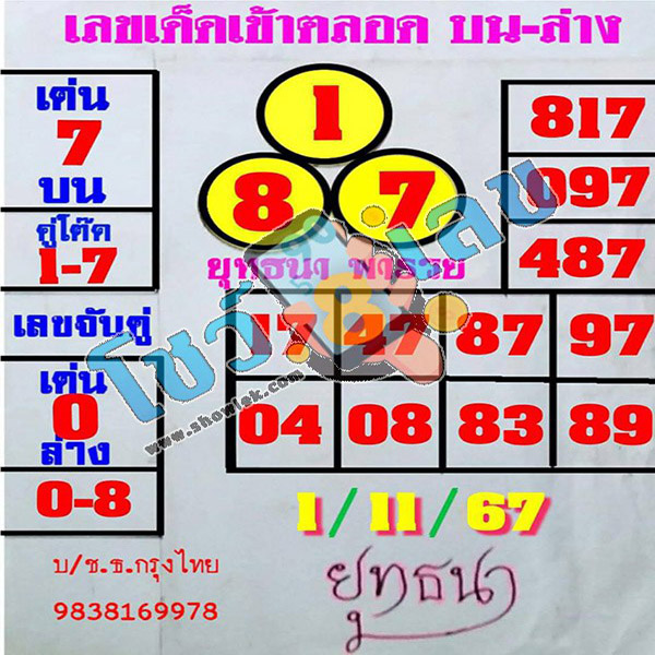 ยุทธนา พารวย 1 11 67 - "Yuthana Paruey 1 11 67"