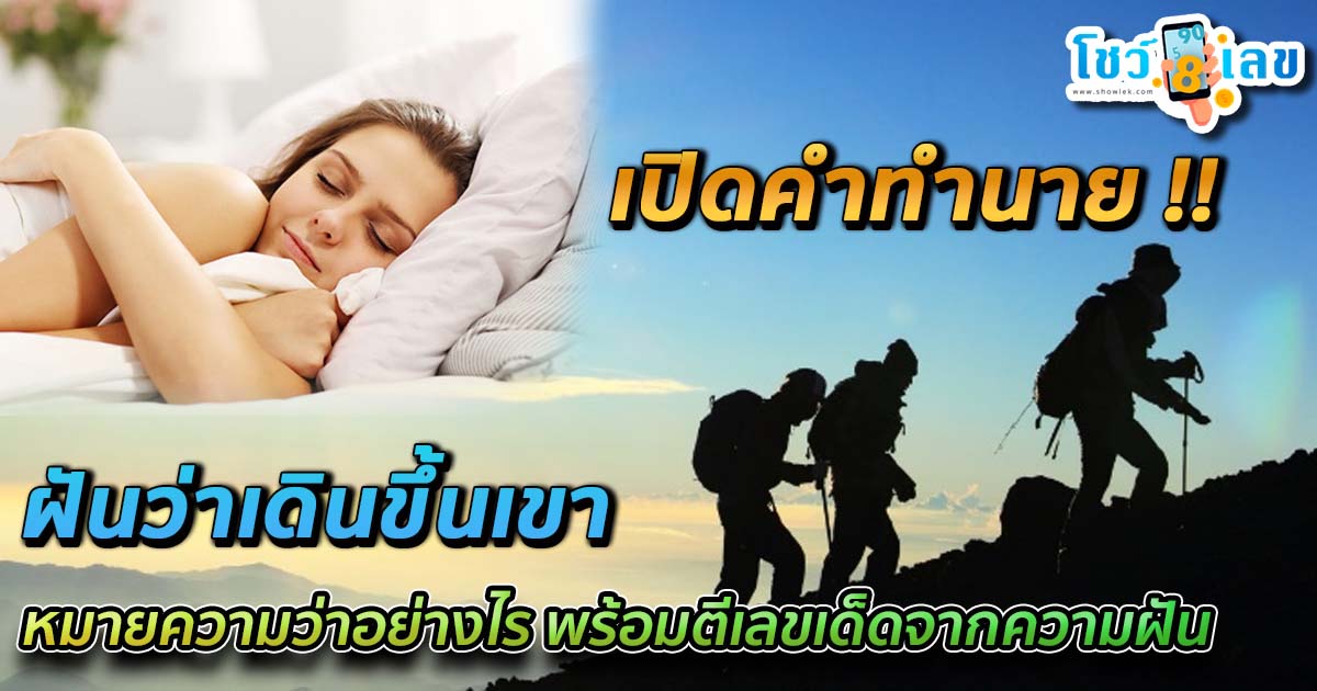 เปิดคำทำนาย ฝันว่าเดินขึ้นเขา พร้อมตีเลขเด็ดจากความฝัน แม่นๆ เช็กฟรี ไม่เสียเงิน ห้ามพลาดเด็ดขาด !!