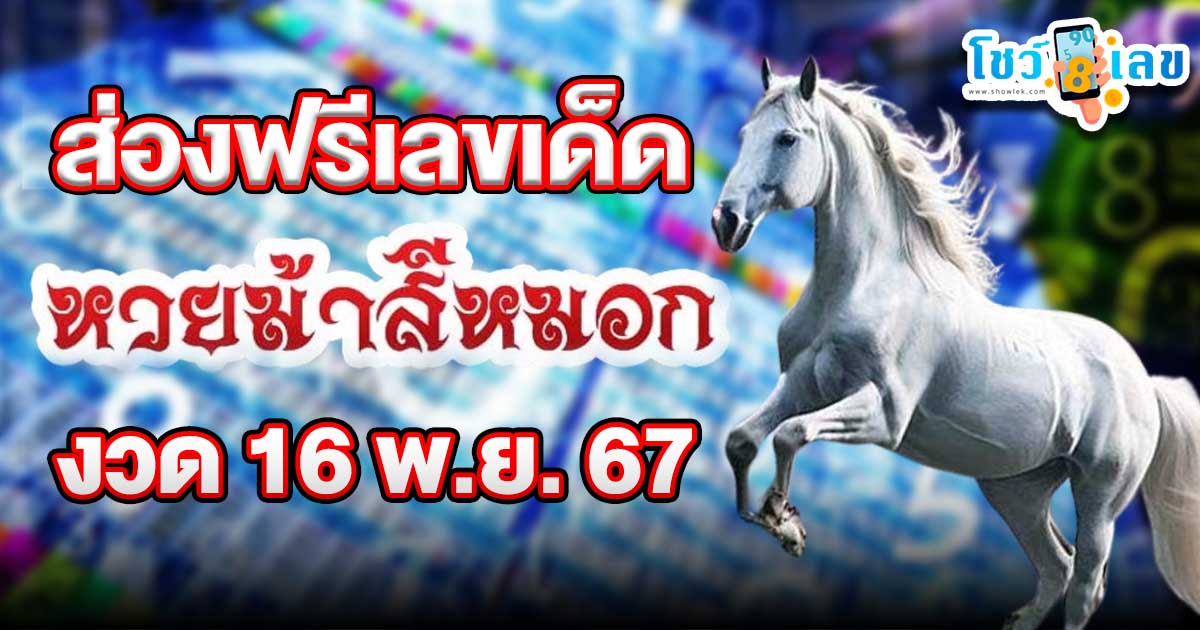 คอหวยห้ามพลาด !! เลขเด็ดม้าสีหมอก แนวทางหวยรัฐบาลไทย งวดวันที่ 16/11/67 มาแล้วฟรี ไม่เสียเงิน ต้องที่นี่เท่านั้น !!