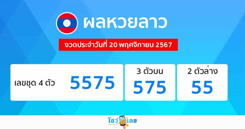 ผลหวยลาว 20/11/67 - "Lao lottery results 20.11.67"