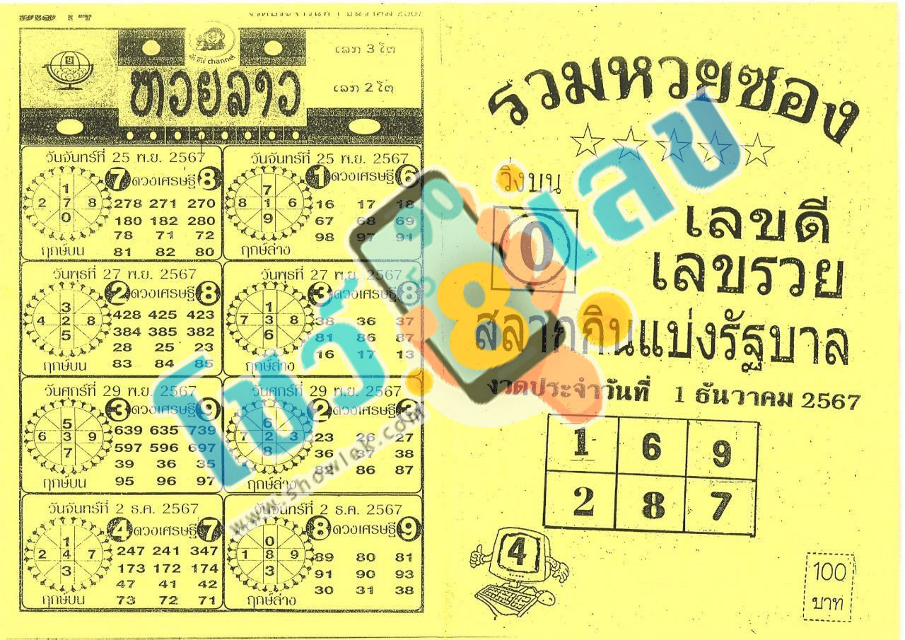 รวมหวยซอง 1 12 67 -"Total lottery envelopes 1 12 67"