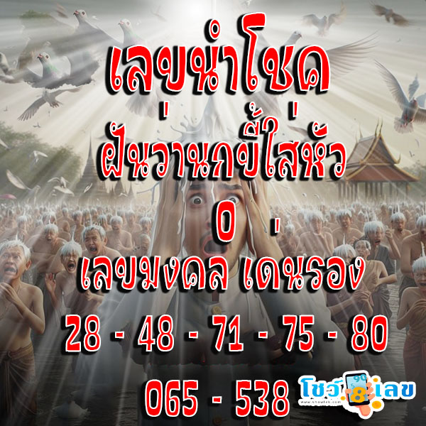 ขี้นกตกใส่ หมายถึง - "bird poop falls on it means"