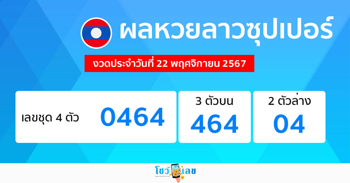 ผลหวยลาวซุปเปอร์ 22/11/67-"lao-super-lottery-results"