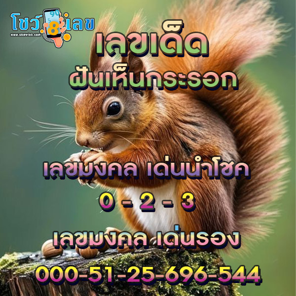 ฝันเห็นกระรอก - "Dream that a squirrel jumps at you"