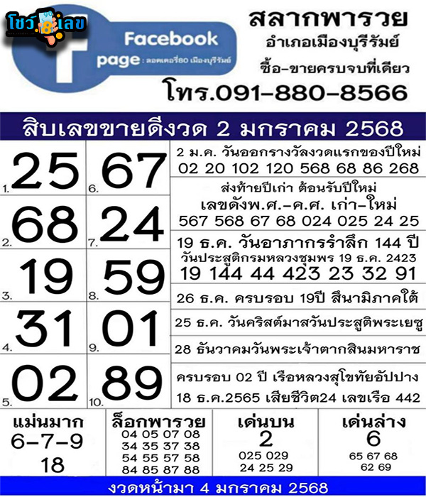สลากพารวย 2 1 68 -" Lottery to get rich 2 1 68"