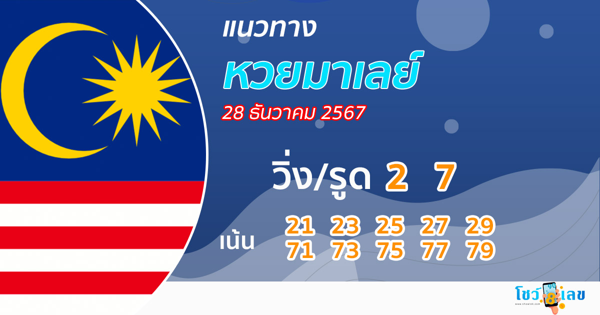 แนวทางหวยมาเลย์ 25/12/67-''Malaysian lottery guidelines 25/12/67''
