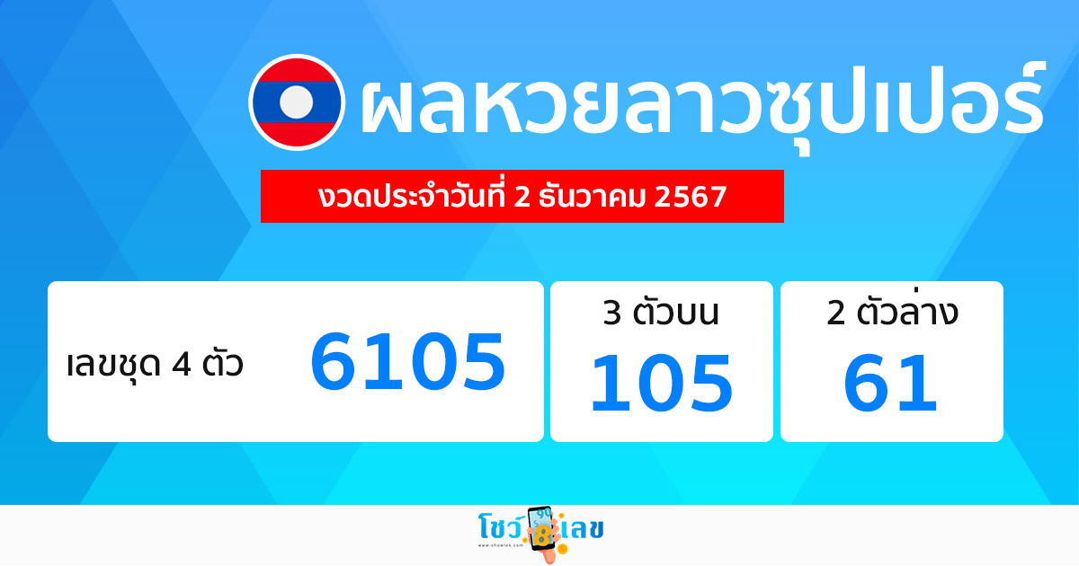 ผลหวยลาวซุปเปอร์ 2/12/67-"lao-super-lottery-results"