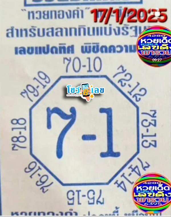 เลขแปดทิศ 17 1 68 - "Eight directions 17 1 68"
