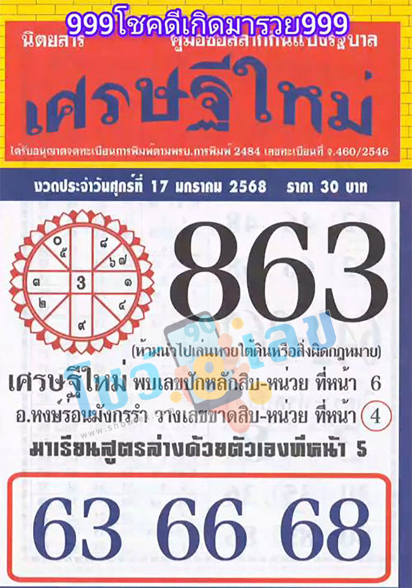 เลขเศรษฐีใหม่ 17 1 68-"New millionaire number 17 1 68"