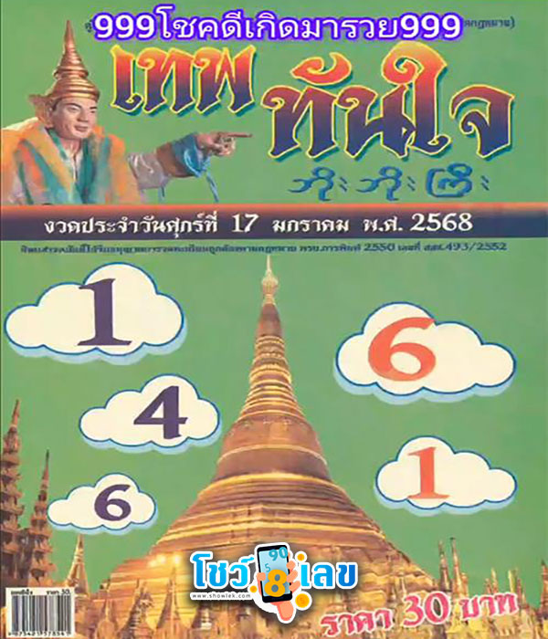เทพทันใจ 17 1 68 - "Theptanjai Lottery