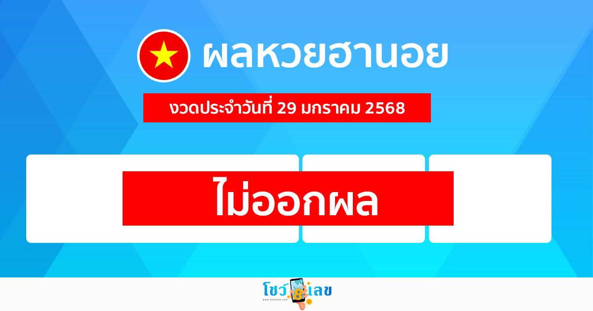 ผลหวยฮานอย 29/01/68-"hanoi-lottery-results"