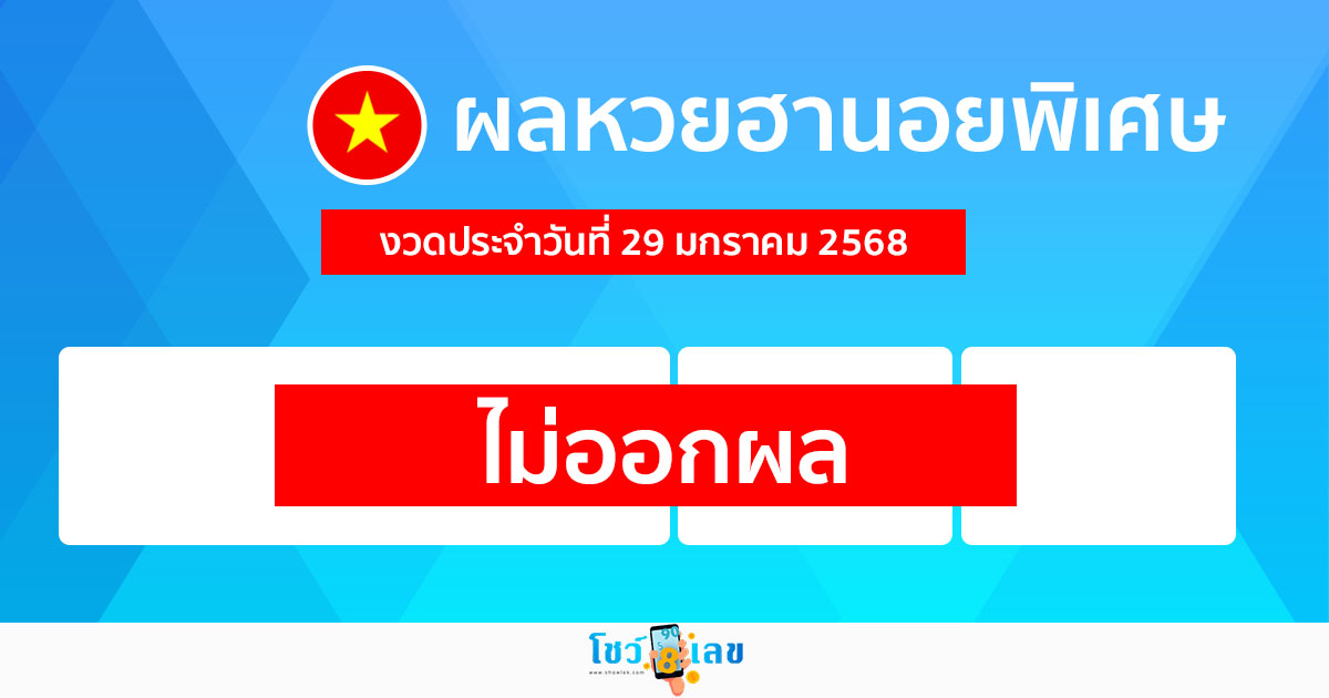 ผลหวยฮานอยพิเศษ 29/01/68-"special-hanoi-lottery-results"