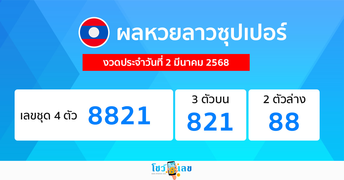 รูปภาพผลหวยลาวซุปเปอร์วันนี้ของ lekdedonline