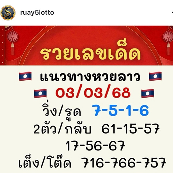 รูปภาพเลขเด็ดหวยลาวของ lekdedonline